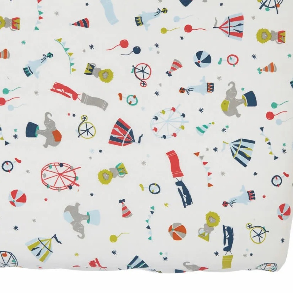 Petit Pehr Big Top Sweet Dreams Crib Sheet Circus Elephant Seals Balls